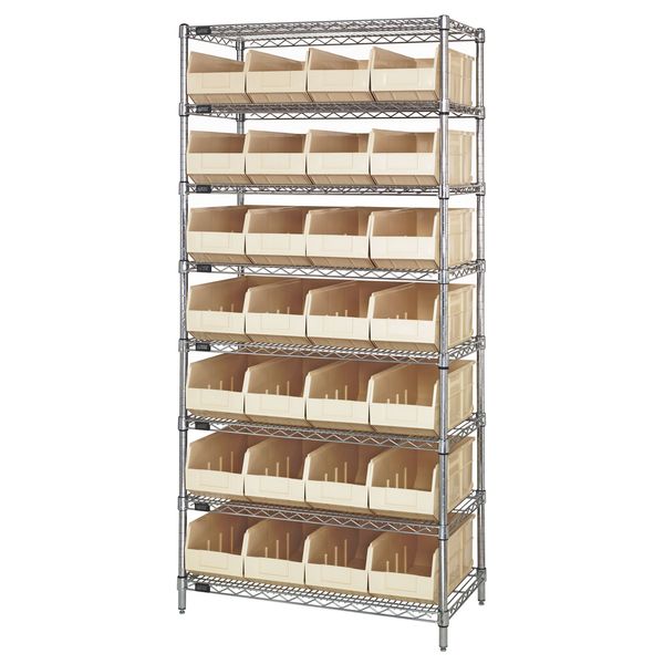 Quantum Storage Systems Stackable Shelf Bin Steel Shelving Systems WR8-443IV